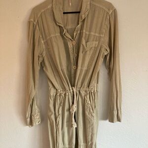 Light green Free People long Sleeve Jumpsuit
